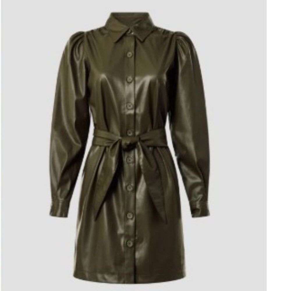 Peter Som Collective Leather Shirt Dress - Size 0